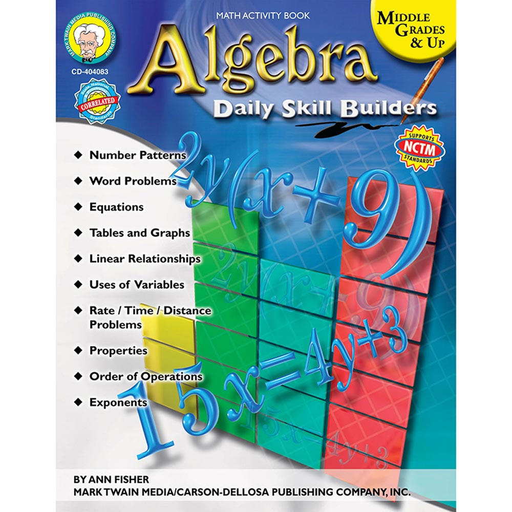 Algebra, Grades 6 12 CD404083 Carson Dellosa