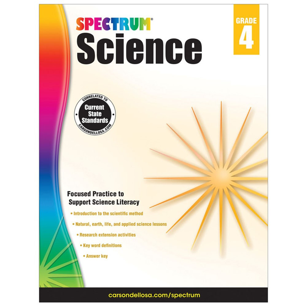 Science Workbook, Grade 4, Paperback  CD704617  Carson Dellosa