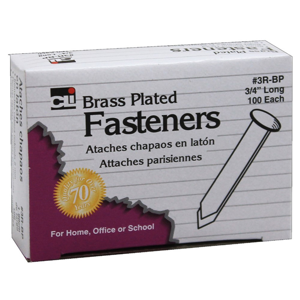 ACCO Brass Fasteners, 1 1/2, Box of 100