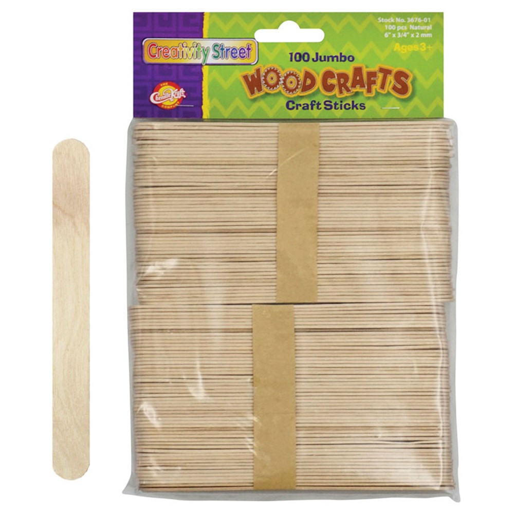 Jumbo Green Craft Sticks 6, Large Popsicle Sticks for Crafts | Woodpeckers