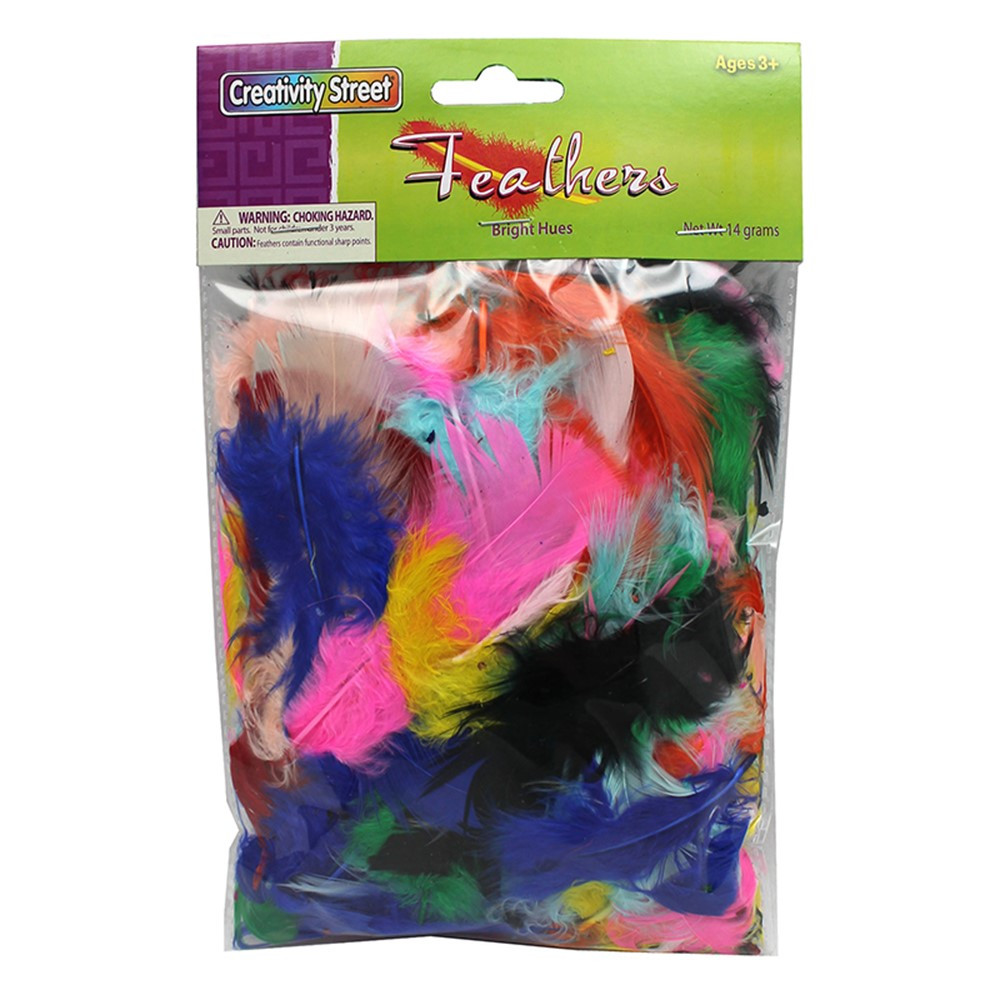Turkey Plumage Feathers, Assorted Bright Hues, Assorted Sizes, 14 grams -  CK-450001, Dixon Ticonderoga Co - Pacon