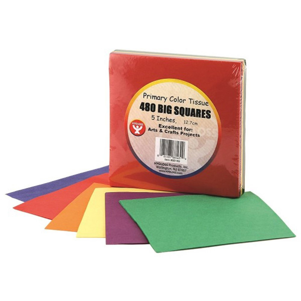 Tissue Squares, 5, Primary Colors, Pack of 480 - HYG88169