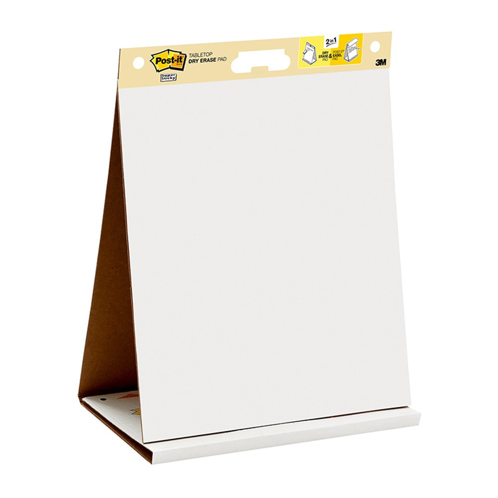 Super Sticky Tabletop Easel Pad with Dry Erase Surface, 20 Sheets, 20 x  23, White - MMM563DE, 3M Company