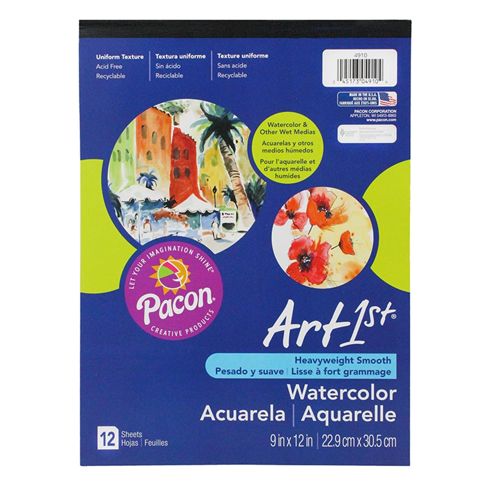 9 x 12 Extra Heavy-Weight Watercolor Paper Pad, 24 Sheets, 90