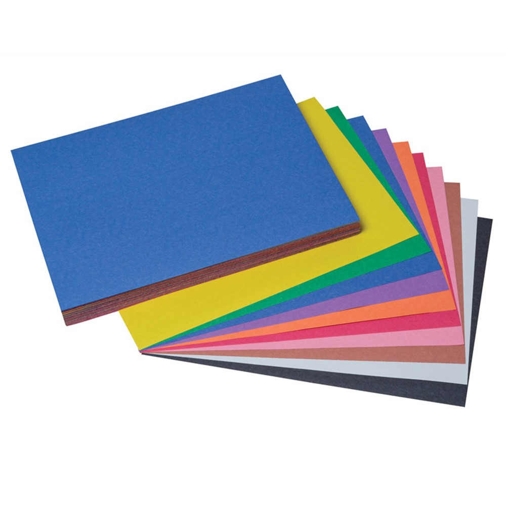 Construction Paper, 10 Assorted Colors, 9" x 12", 100 Sheets - PAC6504