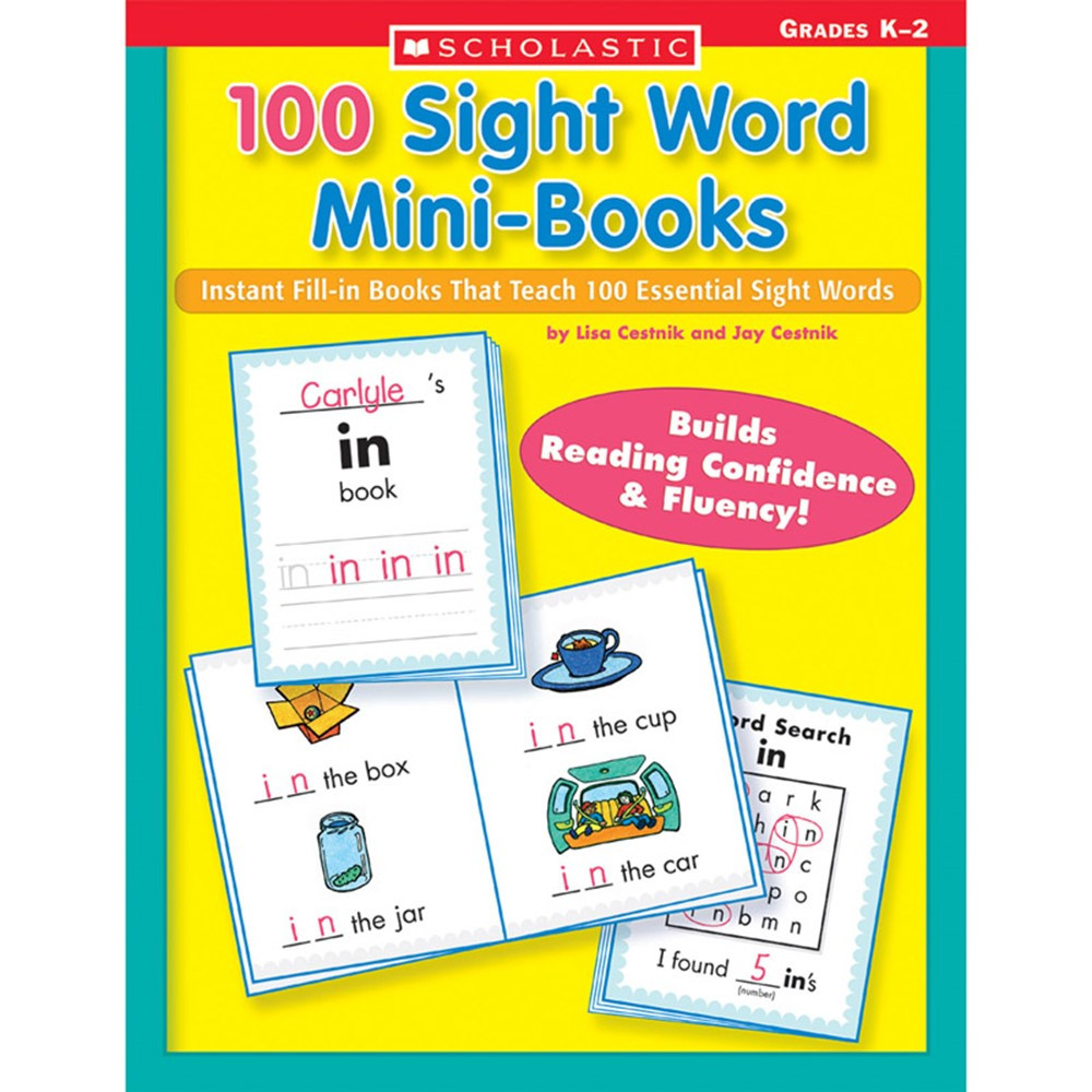 100 Sight Word Mini Books Workbook Grades K 2 SC 0439387809