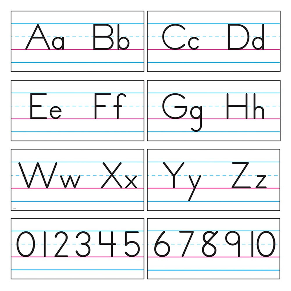 basic alphabet zaner bloser manuscript bulletin board set