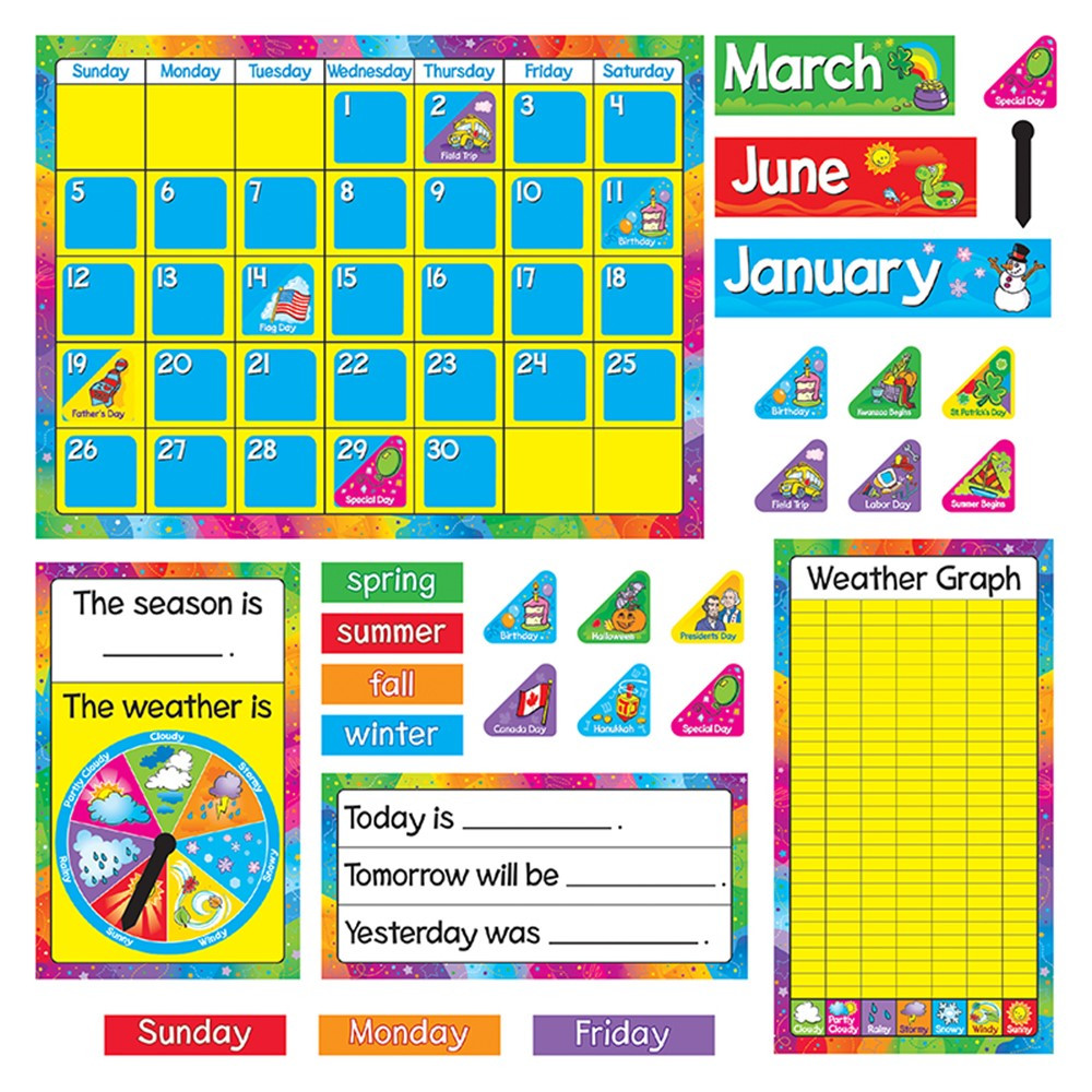 Year Around Calendar Bulletin Board Set T8096 Trend Enterprises