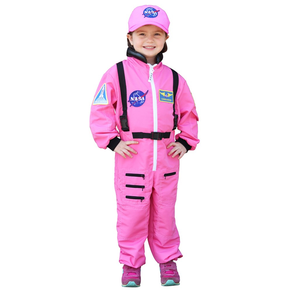 Get Real Gear Dress Up for Kids, NASA Astronaut Pink Jumpsuit, Size 4/6 - AEAASP46 | Aeromax Industries Inc | Pretend & Play