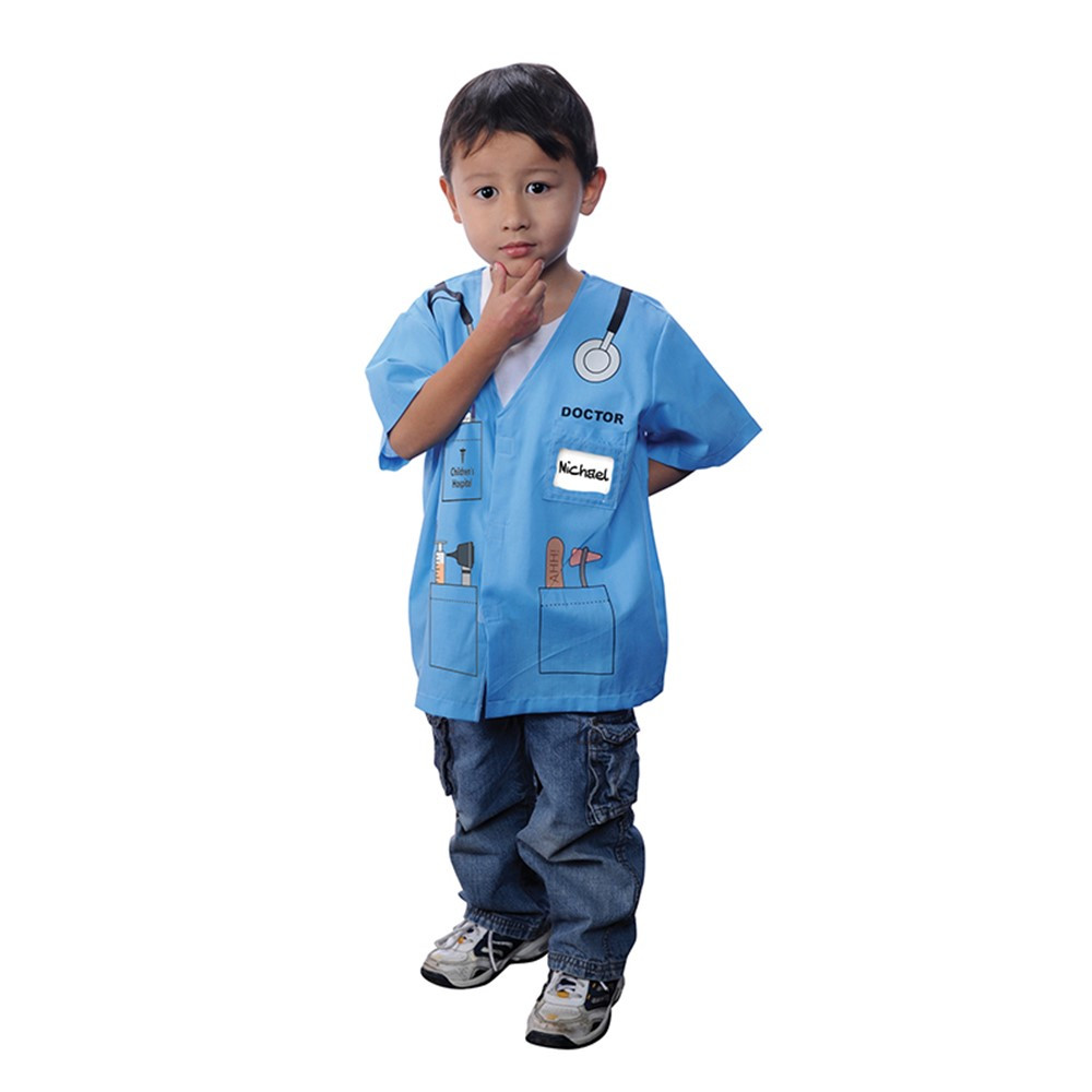 AEATDRB - My 1St Career Gear Blue Doctor Top One Size Fits Most Ages 3-6 in Role Play