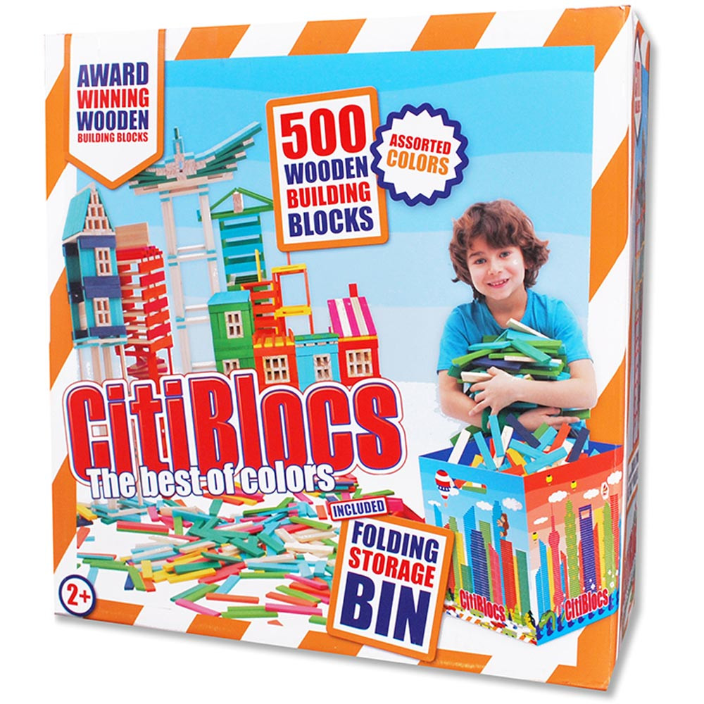 ALE0BCTBIN500C - Citiblocs Colored 500Pc Set With Storage Bin in Blocks & Construction Play