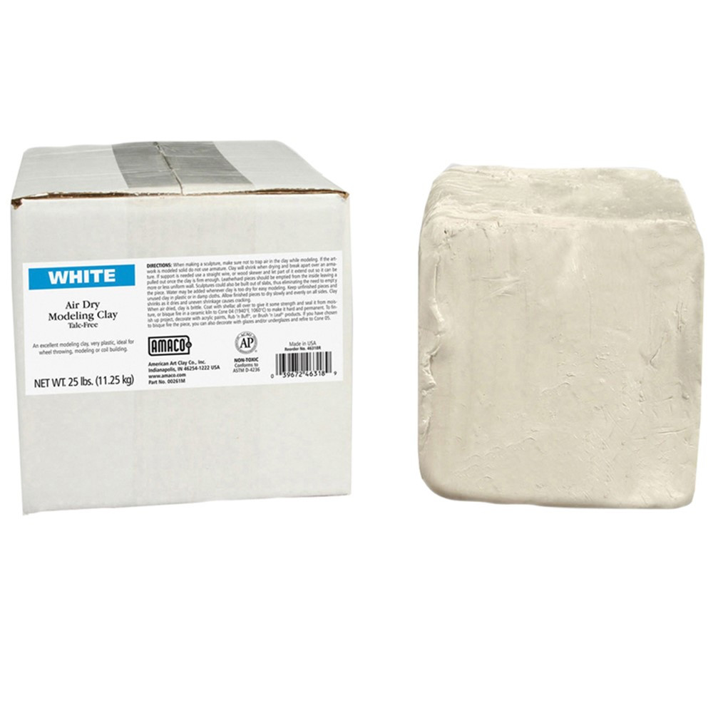 Air Dry Clay, White, 25 lbs. - AMA46318R, American Art Clay