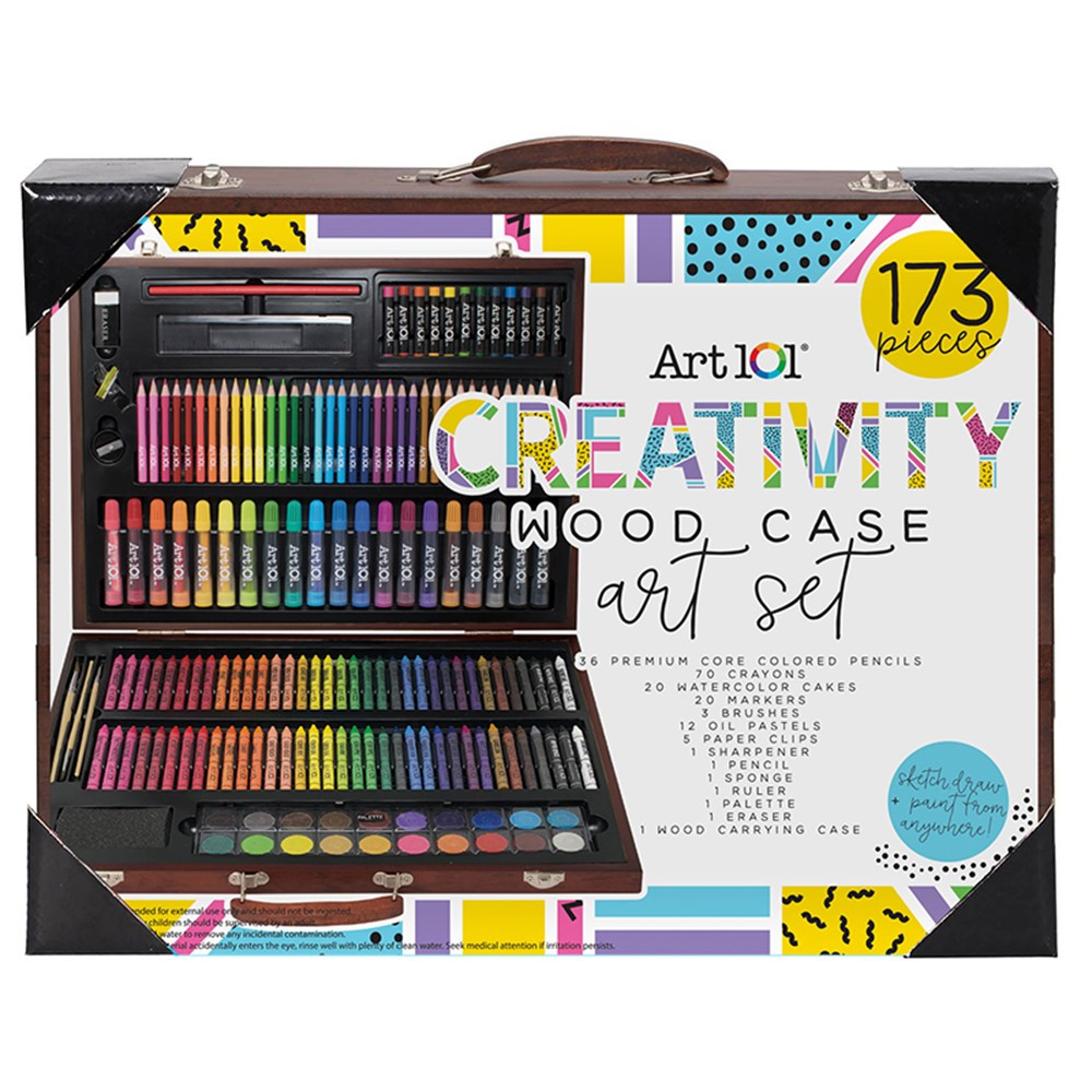 Creativity Wood Case 173-Piece Art Set - AOO53173MB, Art 101 / Advantus