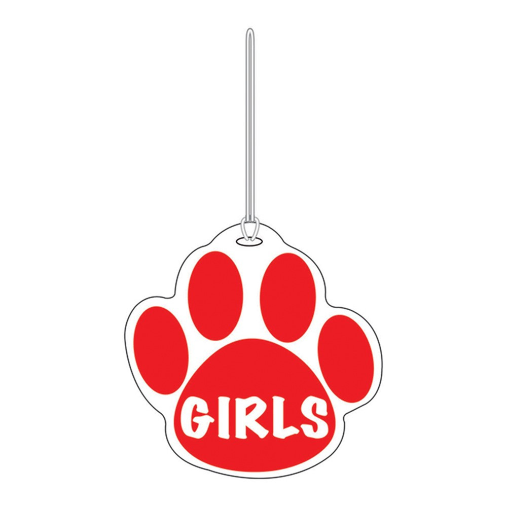 ASH10373 - Red Paw Hall Pass Girls 4 X 4 in Hall Passes