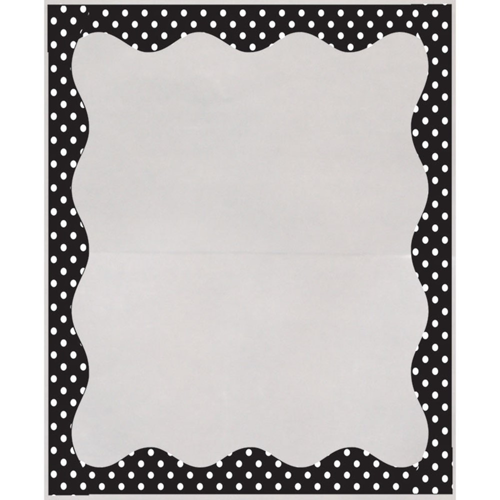 ASH10409 - B/W Dots Border 3 1/2 X 5 Clear View Self Adhesive Library Pockets in Library Cards