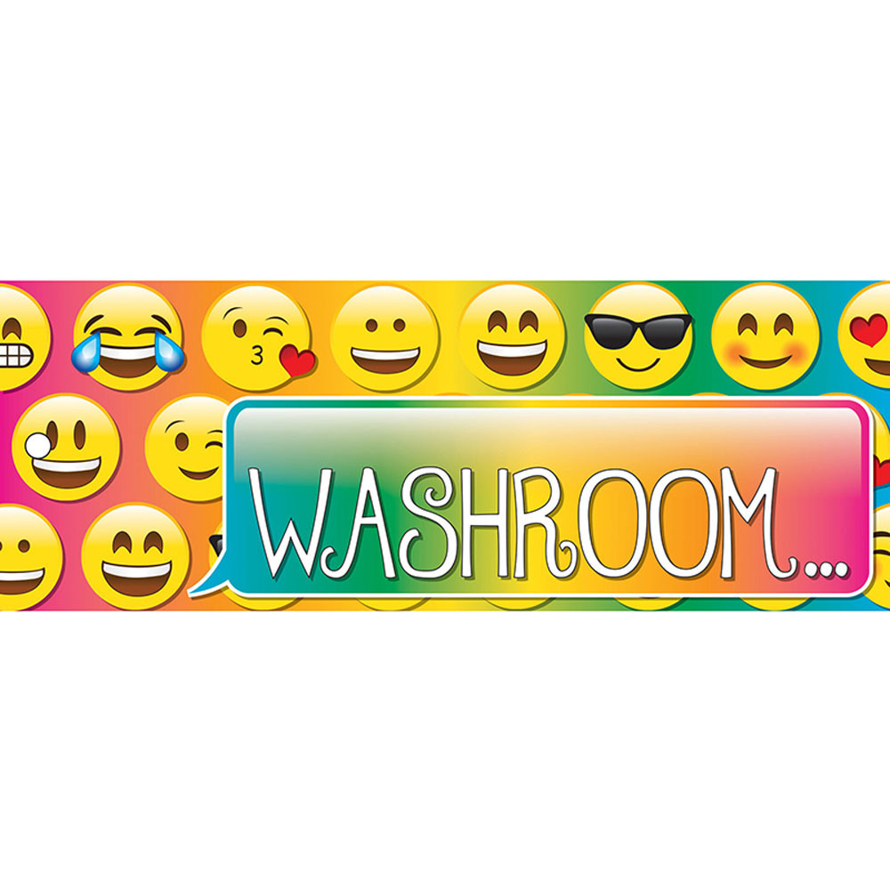 ASH10626 - Laminated Hall Pass Emoji Washroom in Hall Passes