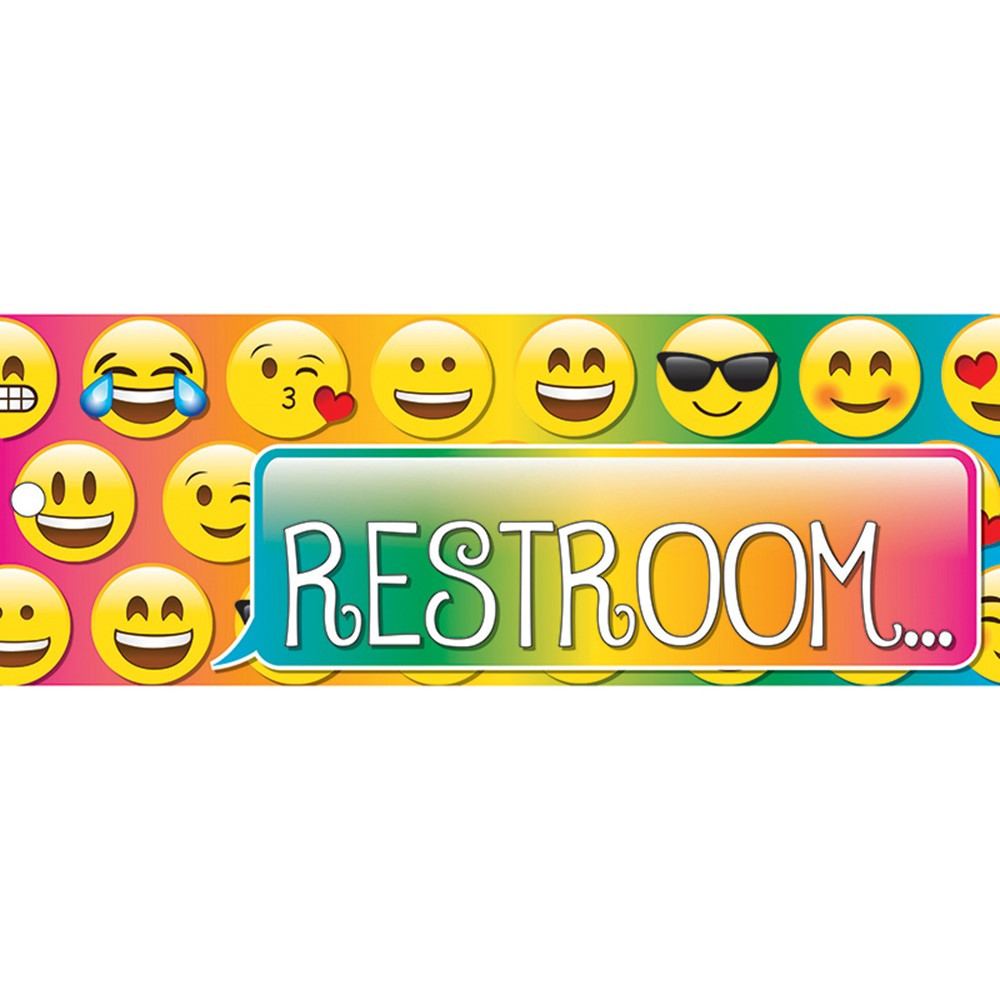 ASH10664 - Laminated Emoji Restroom Pass in General