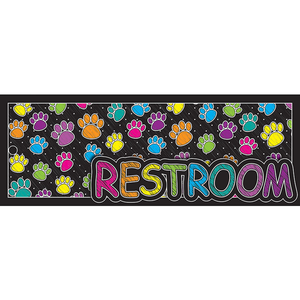 ASH10687 - Laminated Hall Pass Colored Paws Rr in Hall Passes