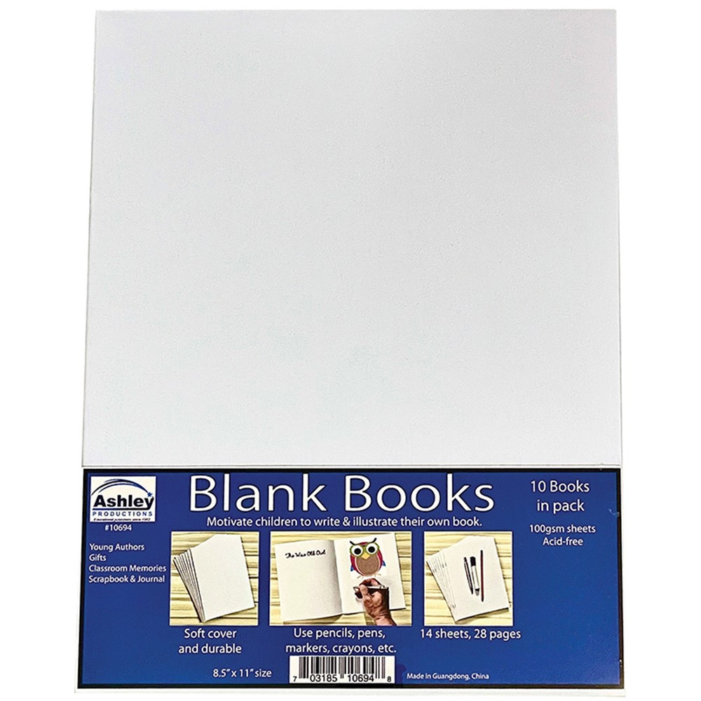 Soft Blank Book, 8.5" x 11", Pack of 10 - ASH10694 | Ashley Productions | Note Books & Pads