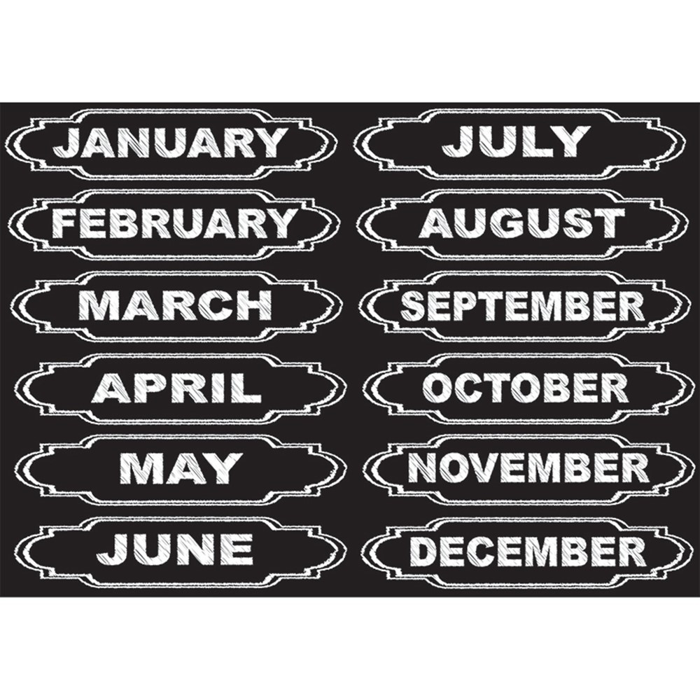 ASH19005 - Die-Cut Magnets Chalkboard Calendar Months in General