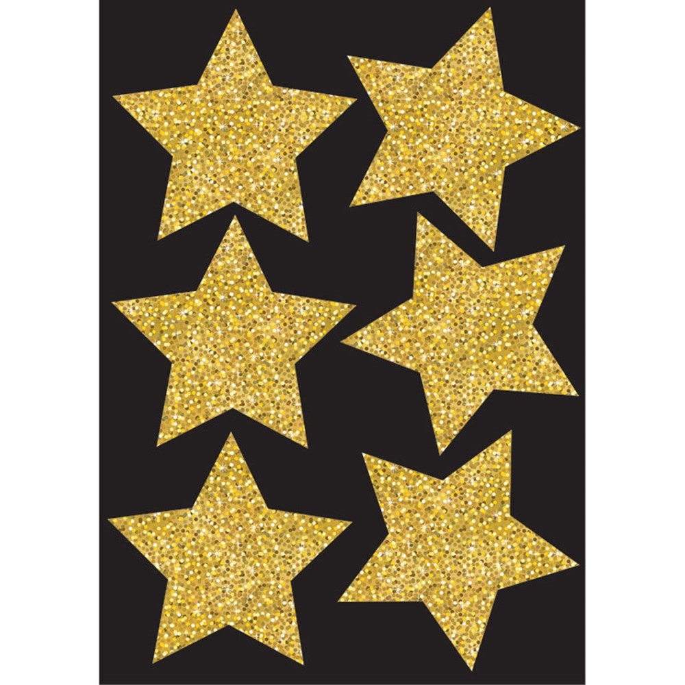 ASH30450 - Die Cut Magnets 4In Gold Sparkle Stars in Accents