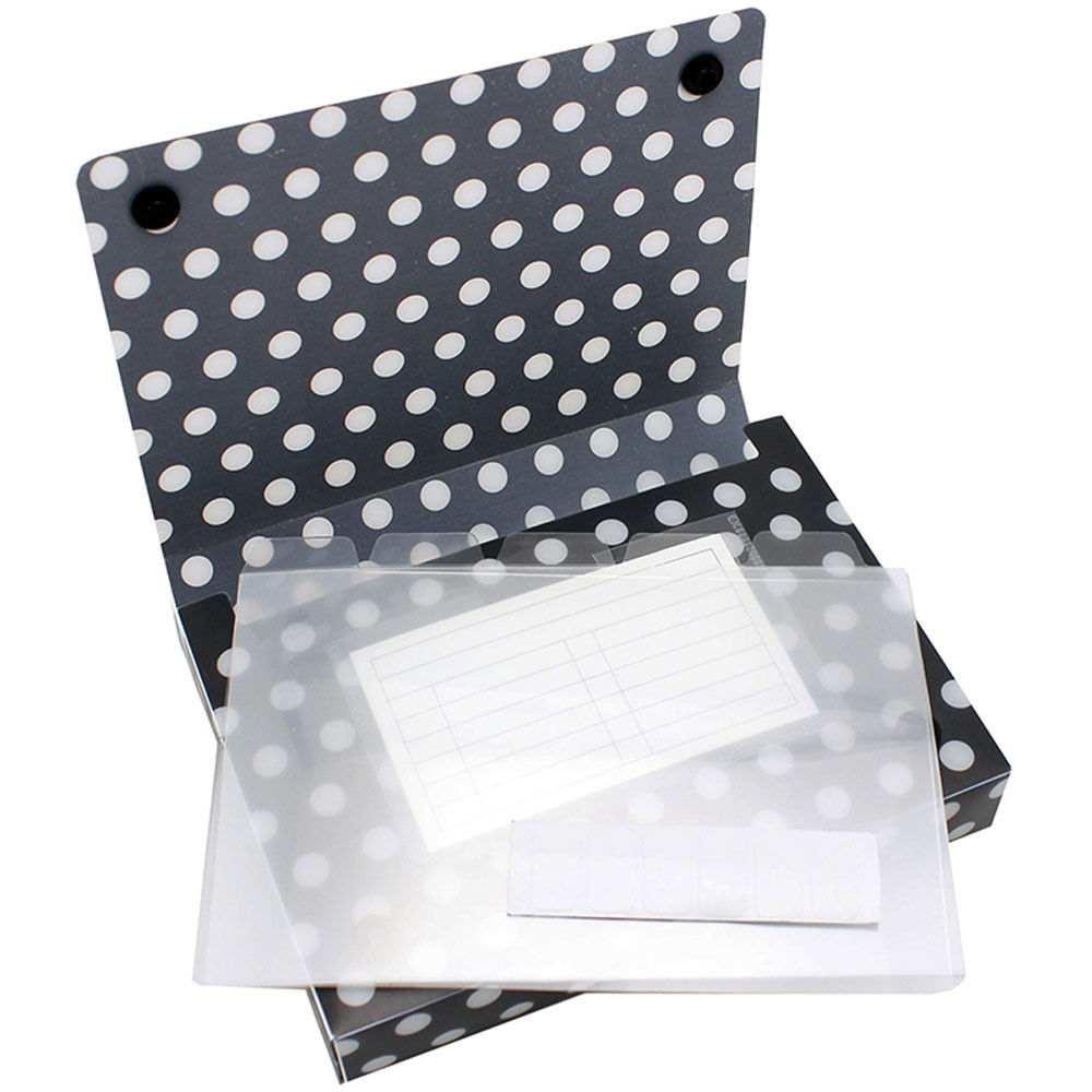 ASH90451 - 5Pk Index Card Holder Black & White Dots in Storage