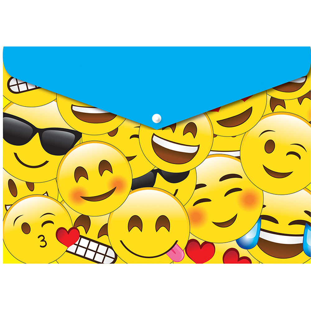 ASH90601 - 6 Pk Folder W/ Snap 95X13 Emojis in Folders