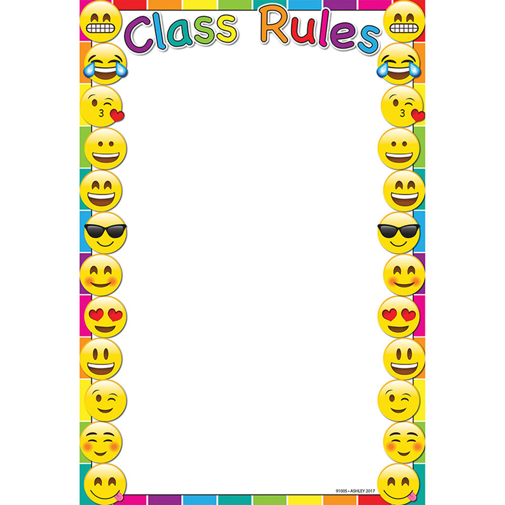 ASH91005 - Emoji Class Rules 13X19 Smart Chart 13X19 Chart in Classroom Theme