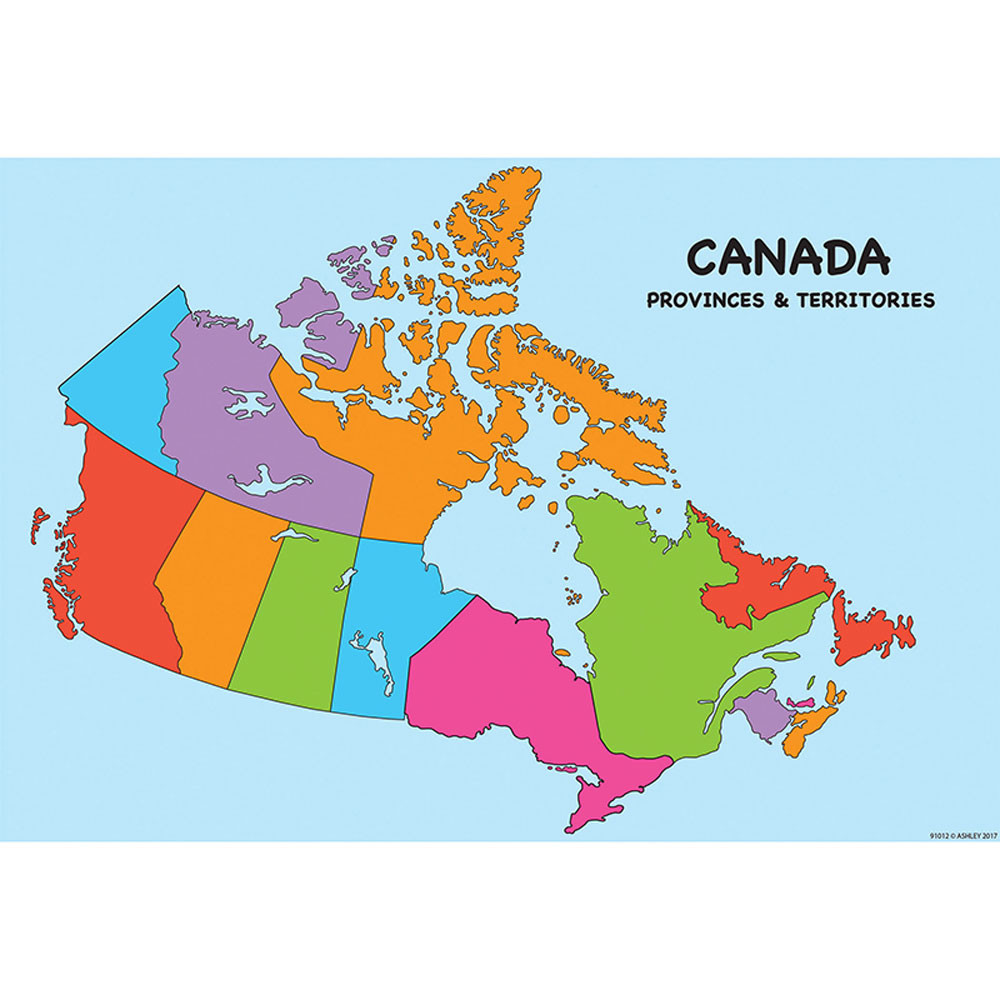 ASH91012 - Canada Map 13X19 Smart Poly Chart in Maps & Map Skills