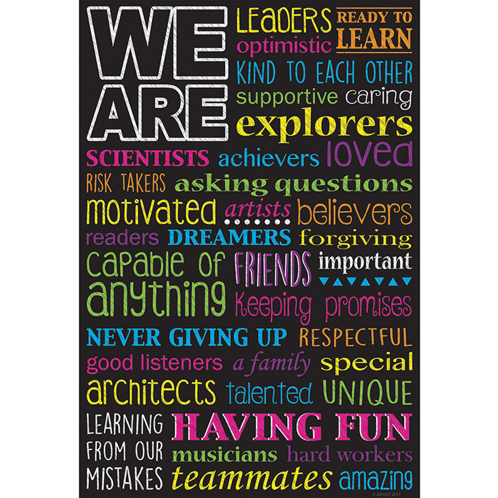 ASH91020 - We Are Chart Dry Erase Gl 45M 13X19 Smart Poly Surface in Motivational