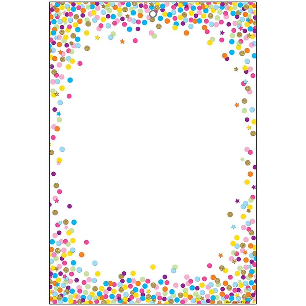 ASH91046 - Smart Confetti Blank Chart Dry-Erase Surface in Classroom Theme