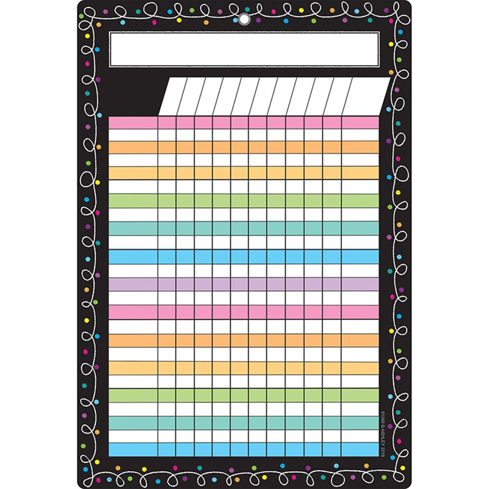 ASH91049 - Smart Chalk Dots W/ Loops Incentive Chart Dry-Erase Surface in Classroom Theme