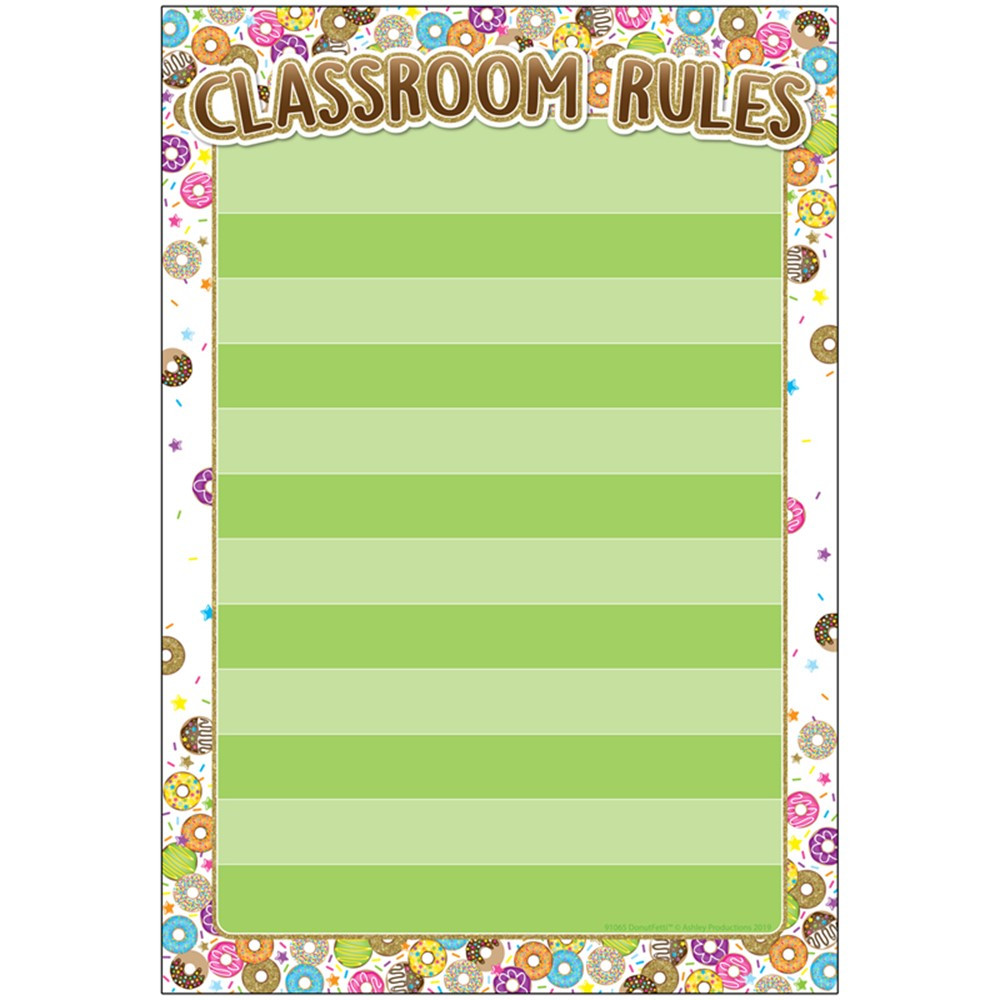 Smart Poly Chart, DonutFetti Classroom Rules, 13 x 19" - ASH91065 | Ashley Productions | Classroom Theme"