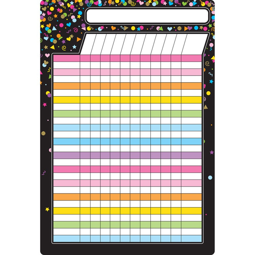 Smart Poly Chart Black Confetti Incentive Chart, 13 x 19" - ASH91090 | Ashley Productions | Classroom Theme"