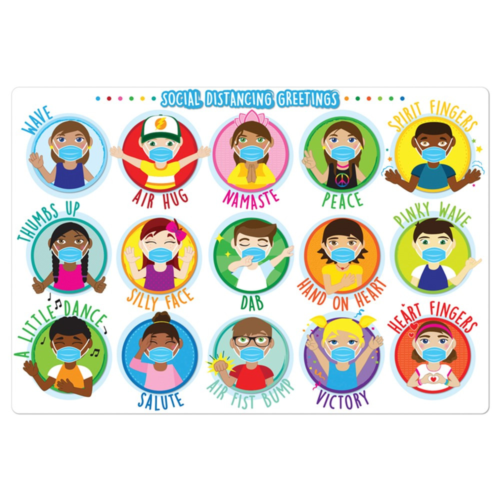 Healthy Bubbles Smart Poly Chart, Social Distancing Greetings, 13 x 19" - ASH91112 | Ashley Productions | Classroom Theme"