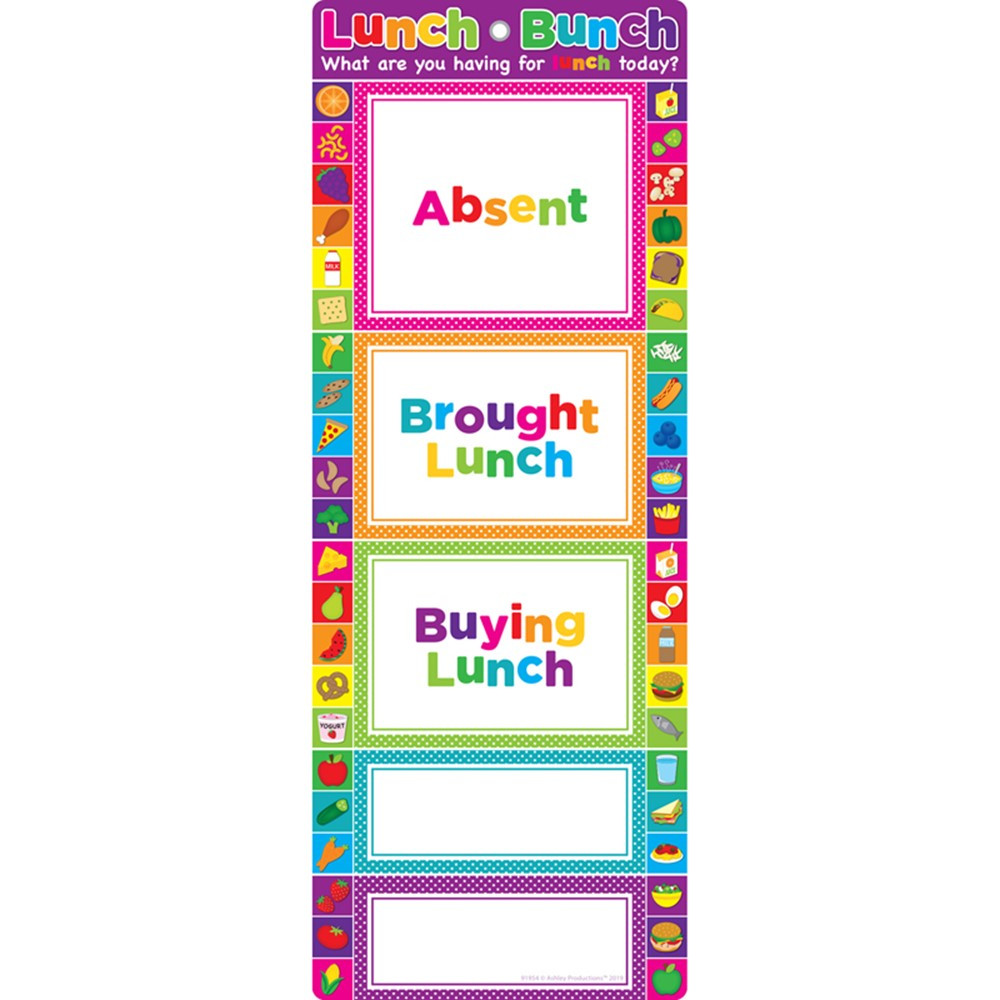 Smart Poly Clip Chart, Lunch Bunch - ASH91954 | Ashley Productions | Classroom Theme