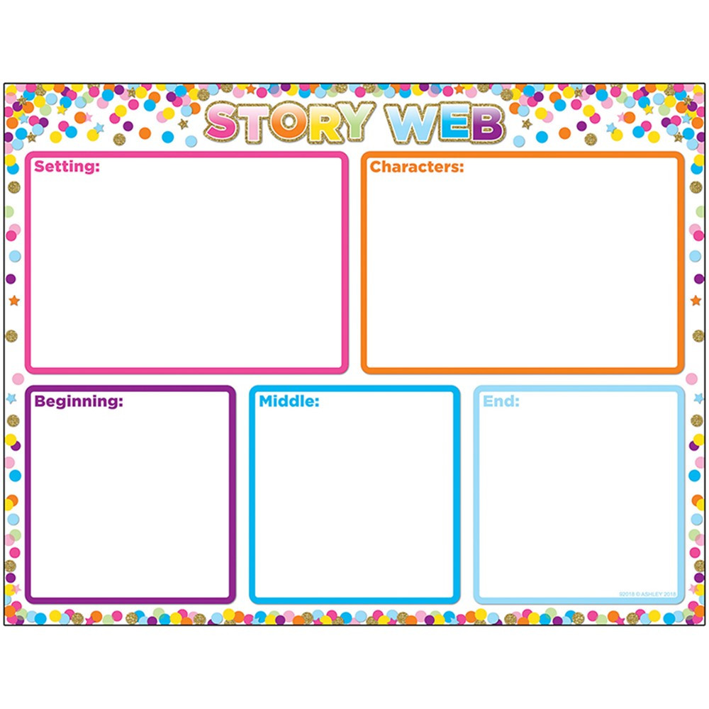 ASH92018 - Smart Poly Chart Story Web Confetti Dry-Erase Surface in Classroom Theme