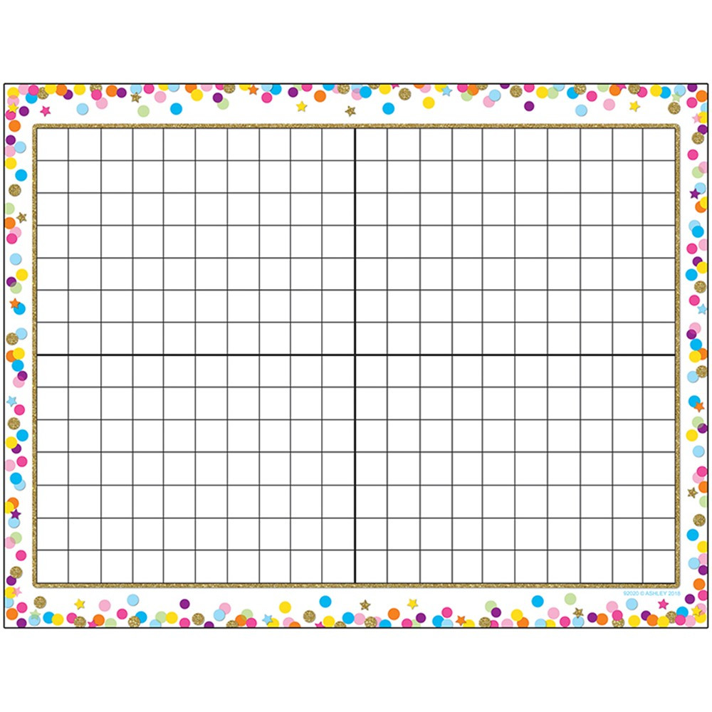 ASH92020 - Smart Poly Chart Grid Confetti Dry-Erase Surface in Classroom Theme