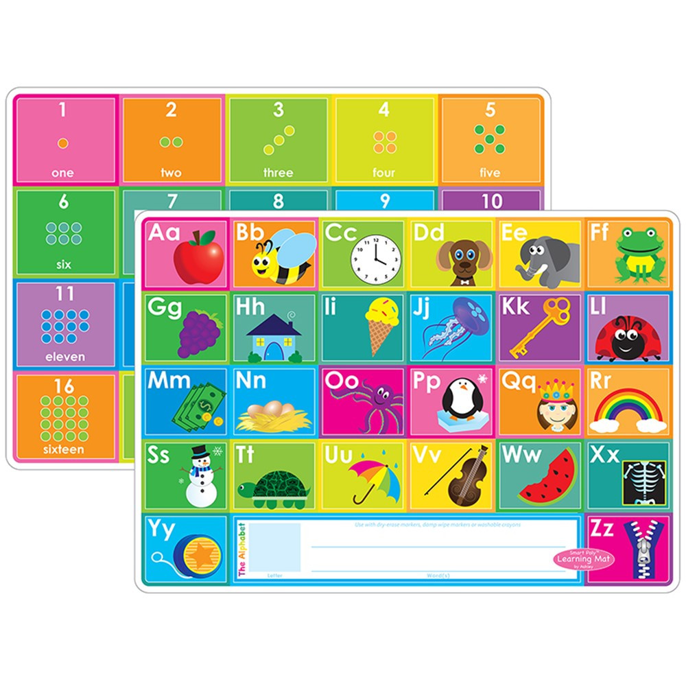 ASH95020 - Abc&Numbers 1-20 Learn Mat 2 Sided Write On Wipe Off in Numeration