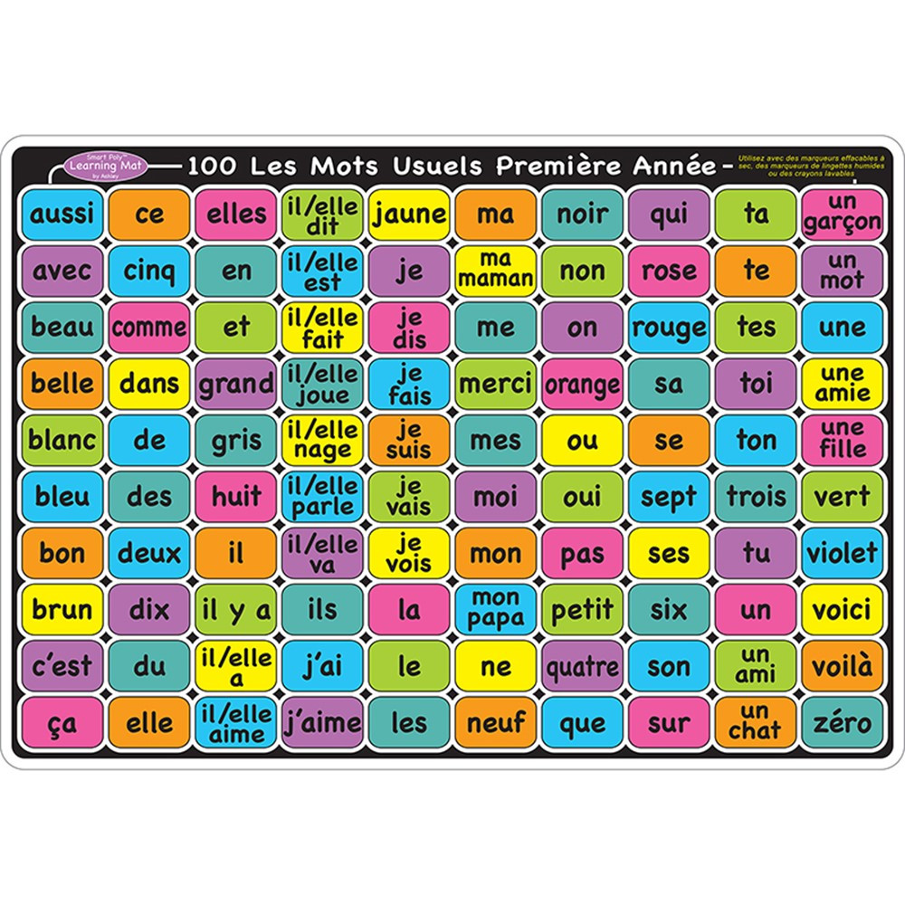 ASH95026 - French Sight Word Gr 1-2 Mat 2 Side Write On Wipe Off in Sight Words