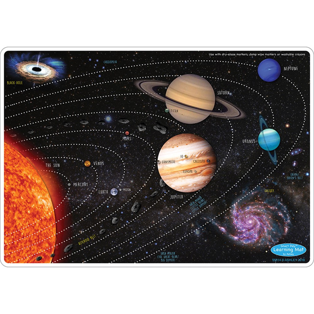 ASH95614 - 10Pk Solar System Learn Mat 2 Sided Write On Wipe Off in Astronomy