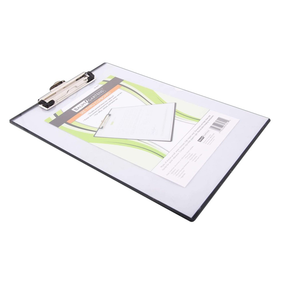 Unbreakable Quick Reference Clipboard with Dry Eraseable Transparent Protective Cover, Clear - BAUMTA1611 | Baumgartens Inc | Clipboards