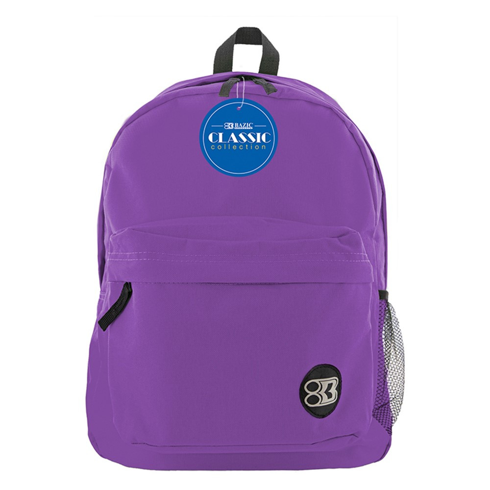 Classic Backpack 17 Purple - BAZ1057 | Bazic Products | Accessories"