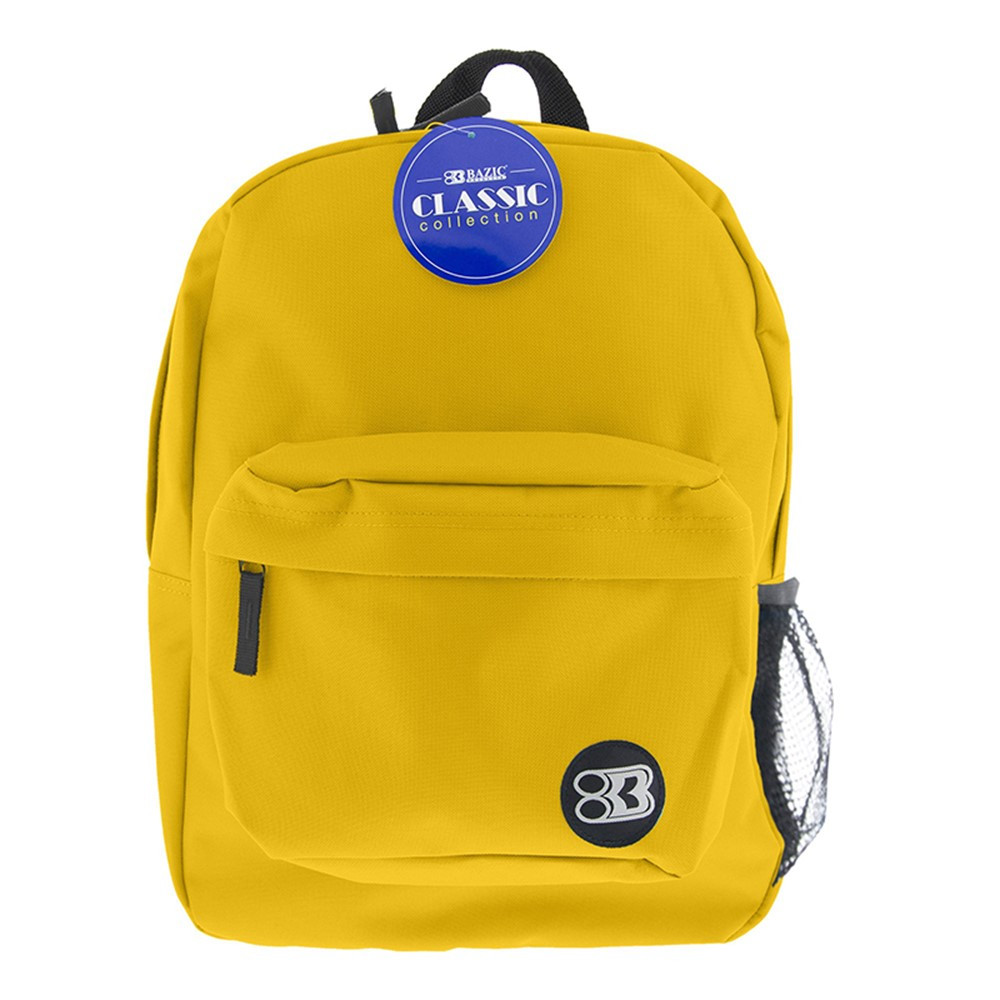 17" Classic Backpack, Mustard - BAZ1062 | Bazic Products | Accessories