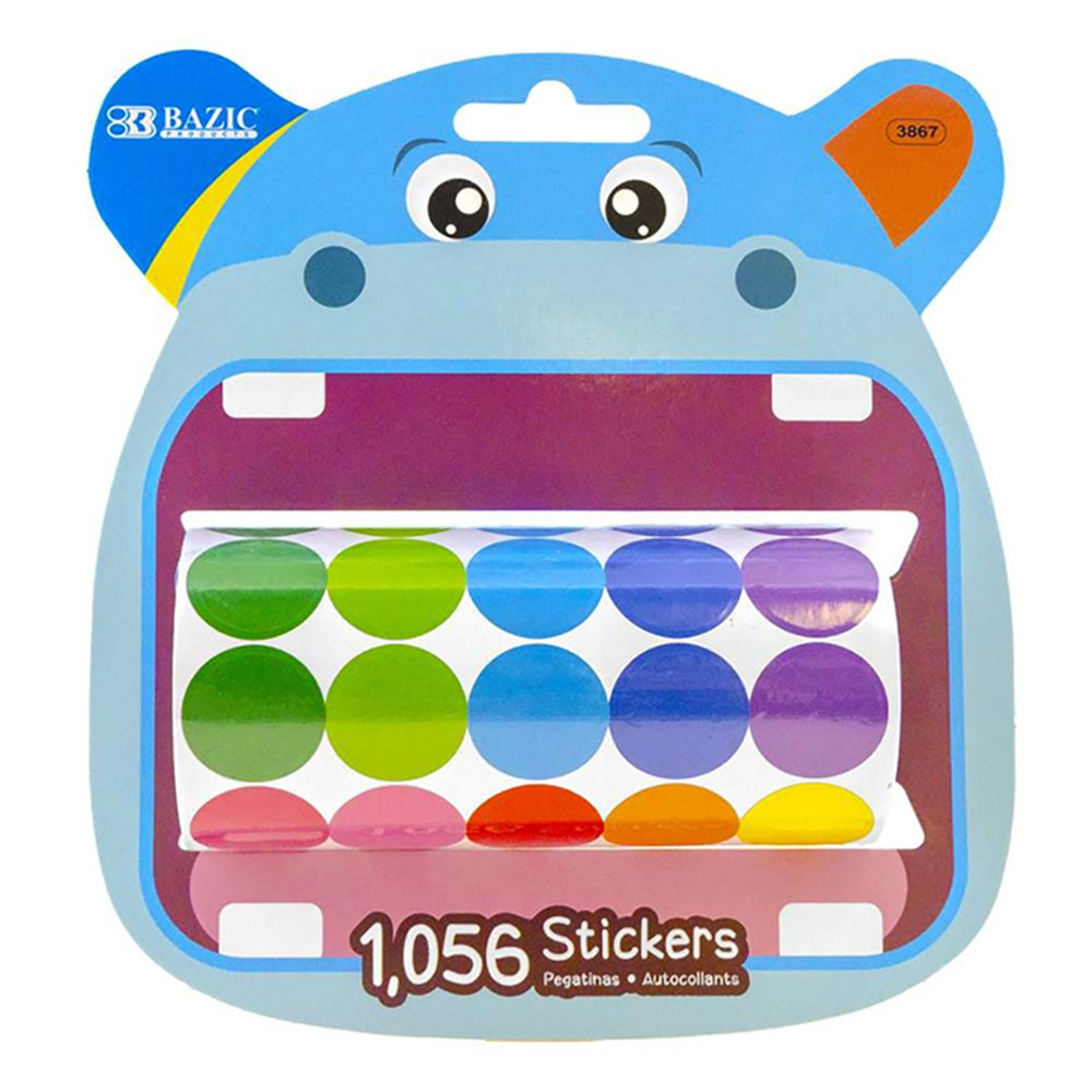 Polka Dot Sticker Rolls, 1056 Per Roll - BAZ3867 | Bazic Products | Stickers