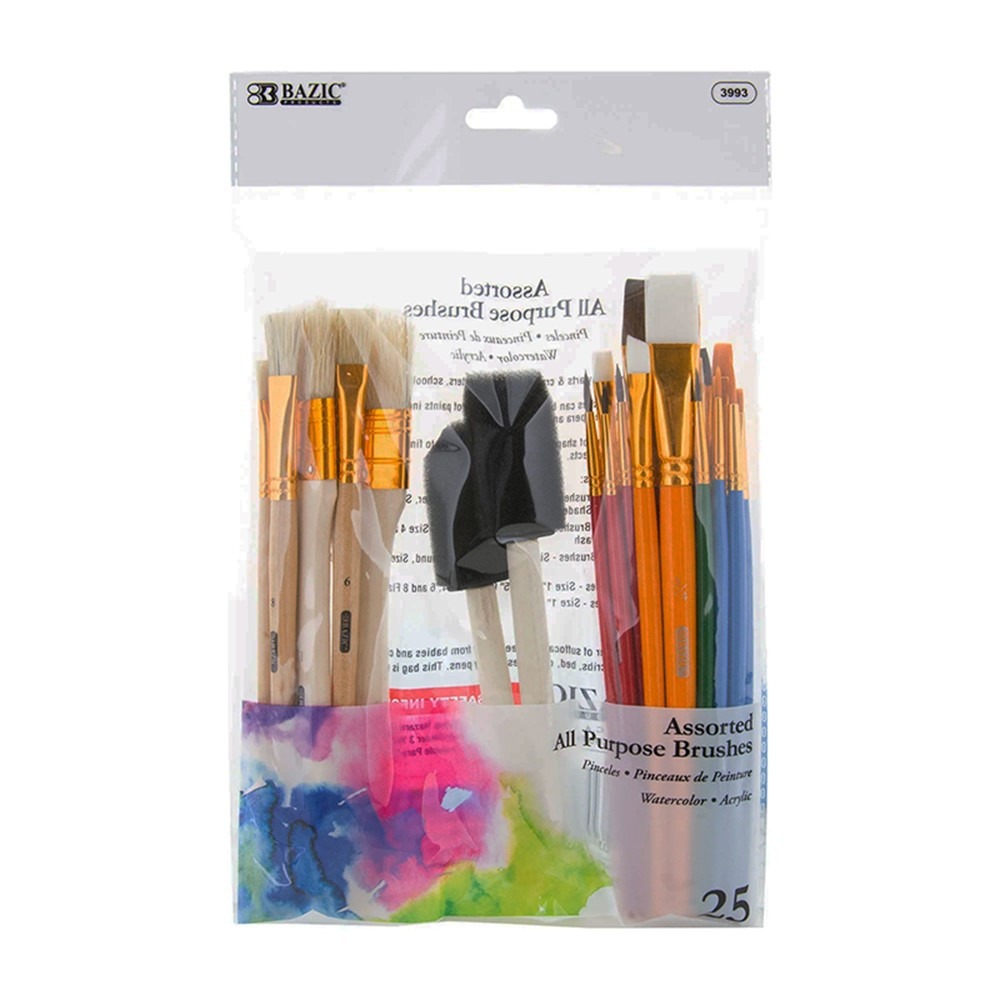 Paint Brush Set, 25 Pieces - BAZ3993, Bazic Products