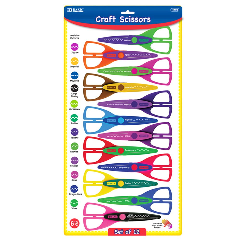 Craft Scissors 6-1/2", Set of 12 - BAZ4402 | Bazic Products | Scissors