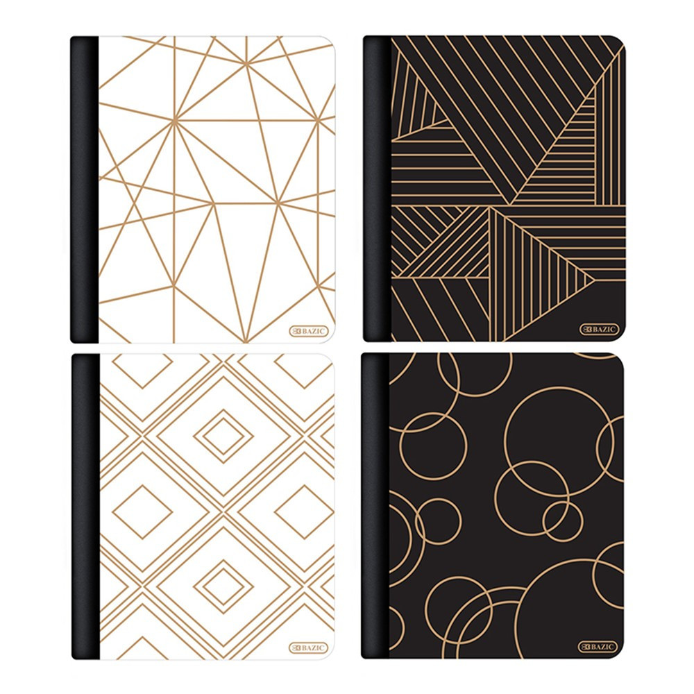Geometric Composition Book, Assorted Covers, 80 Sheets/160 Pages - BAZ5496 | Bazic Products | Note Books & Pads