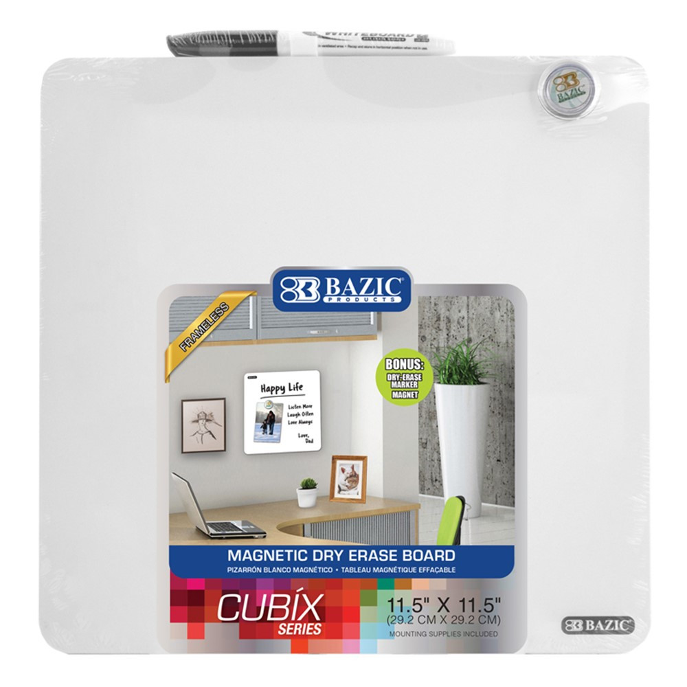 Magnetic Dry Erase Tile, 11.5 x 11.5" - BAZ6043 | Bazic Products | Dry Erase Boards"