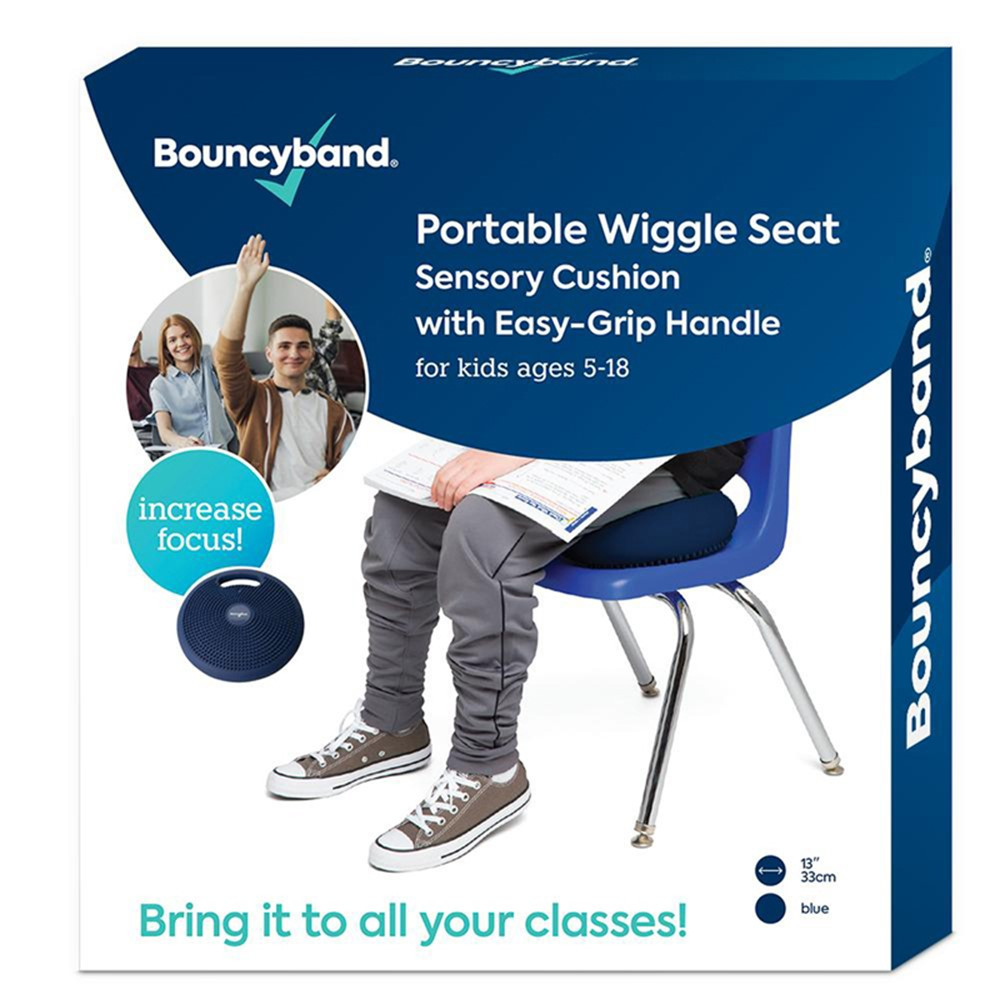 Portable Wiggle Seat Sensory Cushion, Blue - BBAWSHABU | Bouncy Bands | Chairs